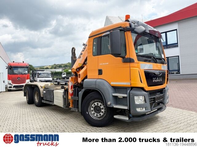 Haakarm vrachtwagen MAN TGS 28.440 6x2-4 BL, Lenk-/Liftachse, Kran Atlas