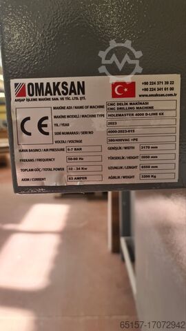 Bearbetningscenter med genomloppsmatning Omaksan 4000 D Line 6X
