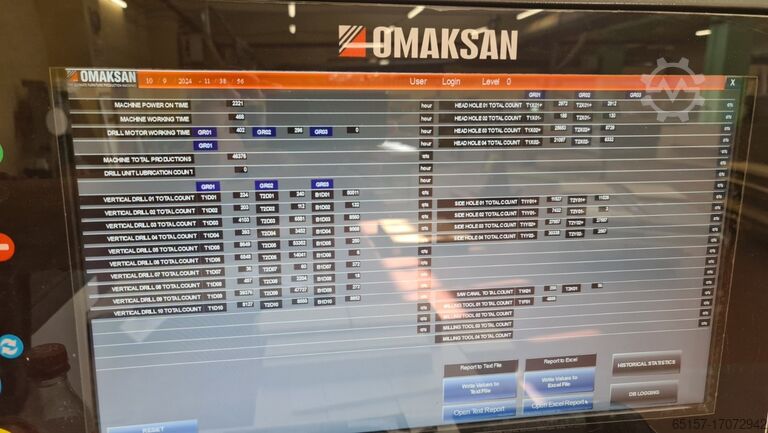 Bearbetningscenter med genomloppsmatning Omaksan 4000 D Line 6X