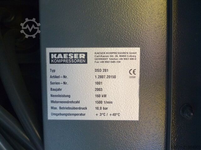Κοχλιοφόρος συμπιεστής DSD281 Kaeser DSD281
