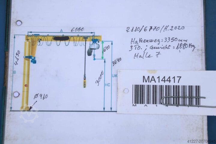 Column jib crane, 6 m boom / 3000 kg VETTER TS30-6,0