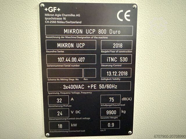 Centro de usinagem vertical Mikron UCP 800 Duro