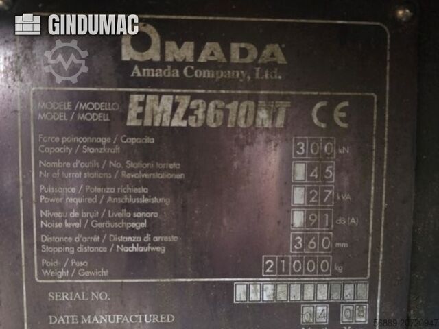 CNC Delme Makinesi AMADA EMZ 3610 NT