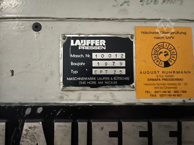 Pressa idraulica a corsa rapida Lauffer EPT 25