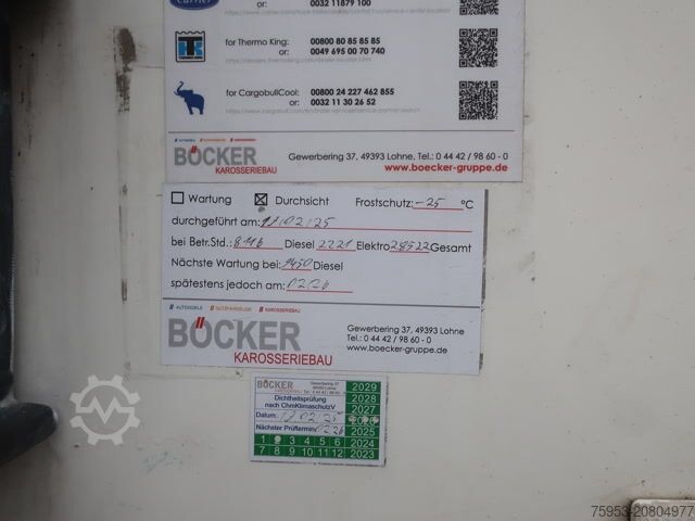 Koeloplegger Schmitz Cargobull SKO 20 TK-Koffer Lenkachse Carrier Maxima 1300