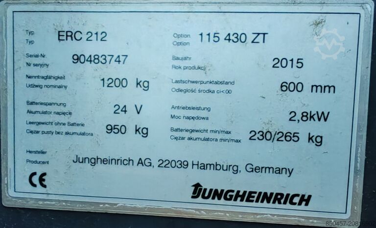 Palletstapelaars Jungheinrich ERC 212 scales