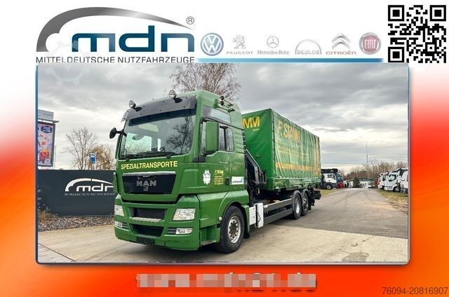 Wissellaadbak vrachtwagen MAN TGS 26.480 Kran 25m, Wechselpritsche , Container