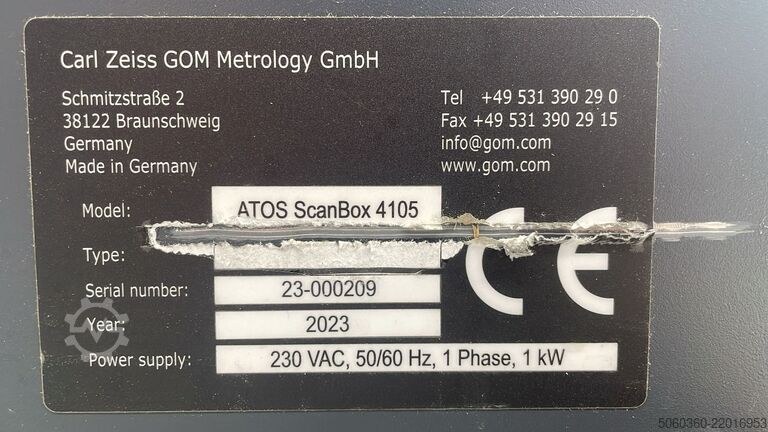 Sistema de medición Carl Zeiss GOM Metrology GmbH ATOS ScanBox 4105