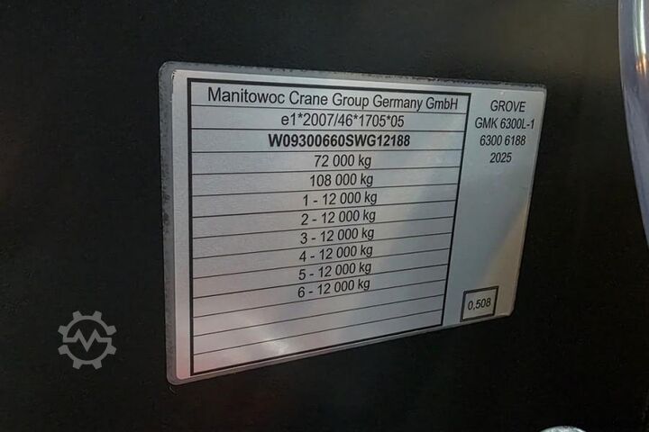 All terrain crane Grove GMK6300L-1 Available For Rent, Dutch Registration,