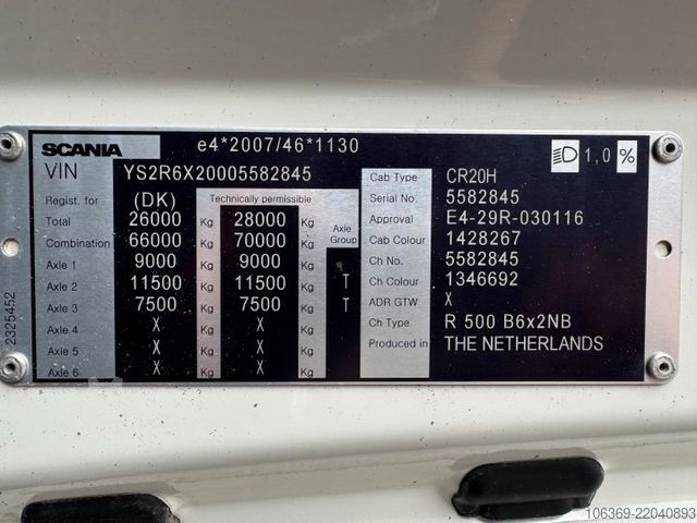 Tankbil SCANIA R500 NGS CR20H 6x2 26 m3 Silo
