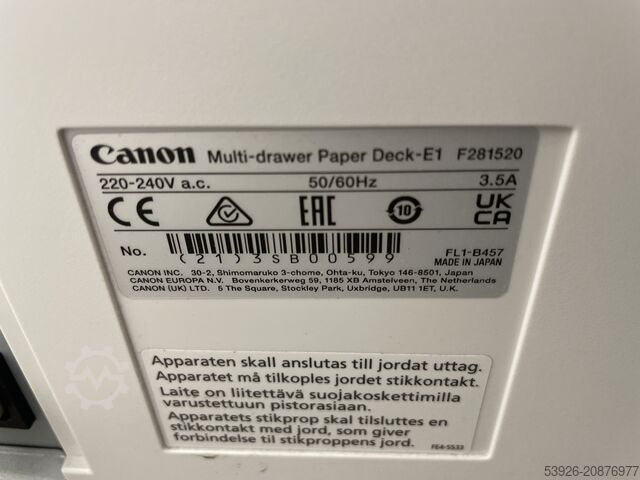 Maszyna do druku cyfrowego Canon imagePRESS V1000 incl. Prisma, Stacker, Booklet finisher