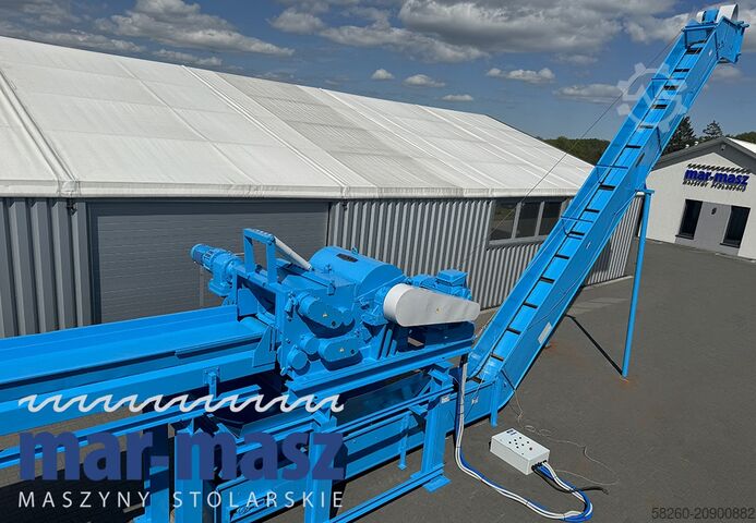 Odun parçalayıcı Parçalayıcı KLOCKNER 900×180 HS 4 WT z przenośnikiem łańcuchowym typu redler