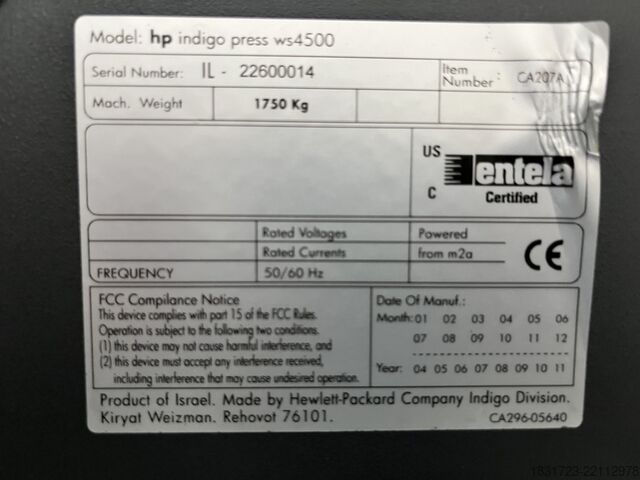 Imprimante numérique HP Indigo indigo press ws4500