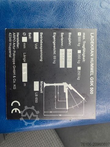 Dubă pick-up MAN TGE 3.180 Pristche mit Kran *Doppelkabine*Ahk*