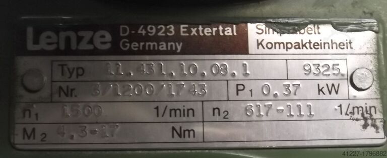 Variable speed geared motor 0.37 kW 111-617 rpm Lenze ATB 11.431.10.08.1