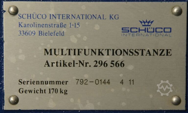 Multifunktionsstanze Schüco Artikel-Nr. 296 566