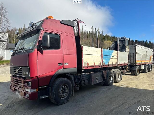 Log transporter Volvo FH 16 6x4 timber truck w/ 1983 Briab grain trailer