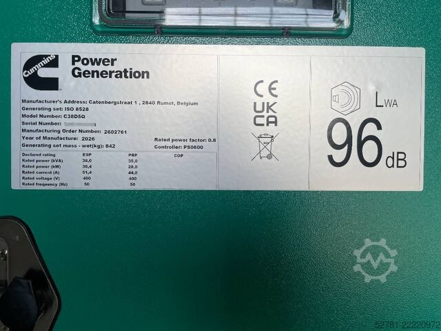 Kamenivo Cummins C38D5Q - 38 kVA Generator - DPX-18504-Q
