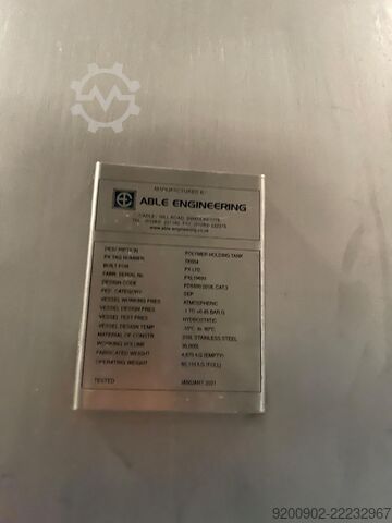 Rezervoar pod pritiskom od nerđajućeg čelika Able Engineering 
