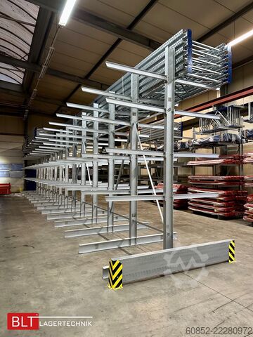 Konsolreol ca. 18,45 lfm Kragarmregal Doppelseitig H:400 cm 500 Kg/Arm