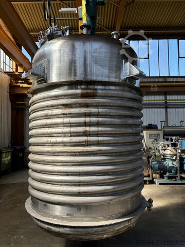 5.957 λίτρα, 3 bar/πλήρες κενό εσωτερικά, 6 bar/πλήρες κενό μανδύα, κατακόρυφος αντιδραστήρας από αν  5,957 Litre