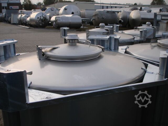 Gloednieuwe roestvrijstalen 1000 liter container gemaakt van V2A  