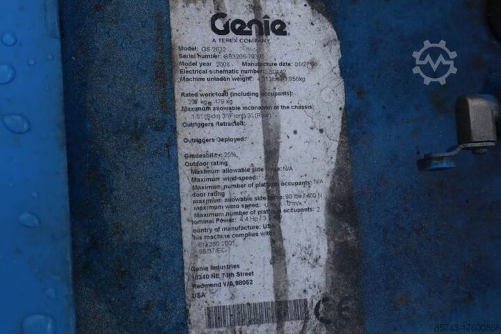 Ascensor cu foarfecă Genie GS2632 Electric, Working Height 10m, 227kg Capacit