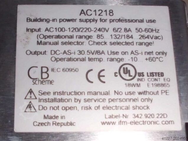 Zasilanie ifm AS-i Power Supply AC1218