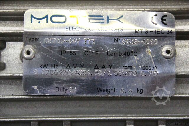 Elektromotor 0,37 kW 1370 tpm Motek CT71b-44Y T71