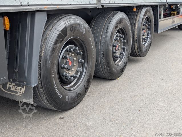 Munkaállvány félpótkocsi FLIEGL Plateau SDS 390, Überbreite-Paket, Liftachse