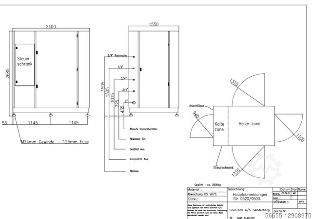Waterzuiveringsinstallatie Destillatie EnvoTech Spalt- Seperations Anlage 0320 mit Reaktionsbehälter Ölabscheider