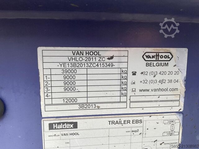 Containertransport Van Hool 3B2013 20FT Tank / ADR / NL trailer / Liftaxle