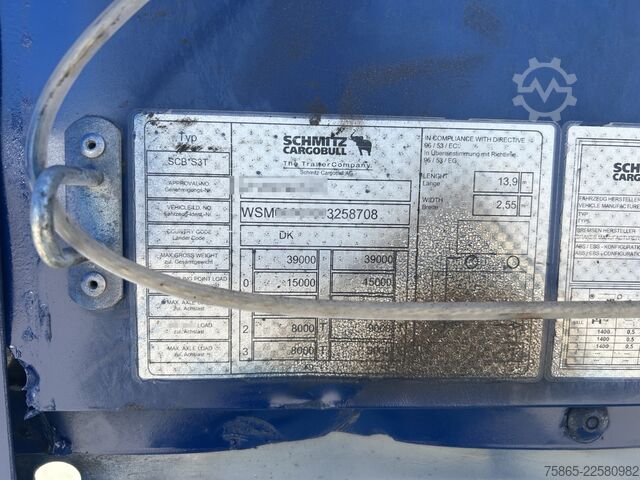 Atrelado da plataforma Schmitz Cargobull SCB S3T / Plateau - Flat Bed / Disk Brakes / Sw...