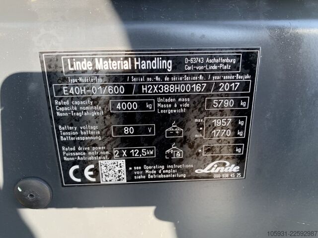 Stivuitor electric cu 4 roți Linde E40H-01/600