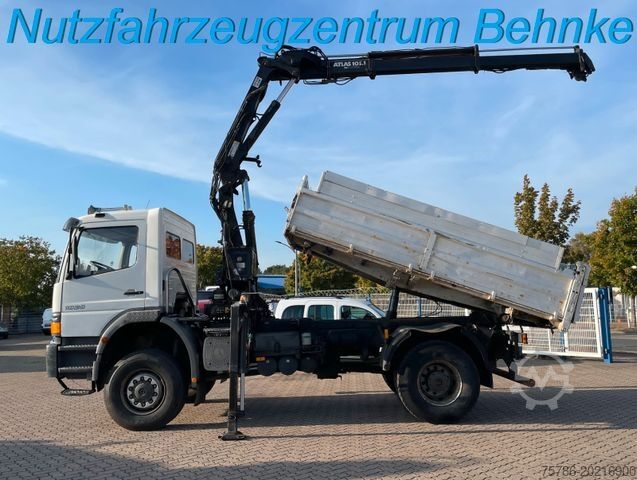 Tresidig tippbil MERCEDES-BENZ Atego 1828 BB 4x4/ DPF/ AC/ Meiller/ Atlas 105.1