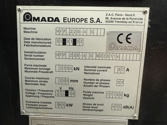 Kantpers AMADA PROMECAM HFP220-4S