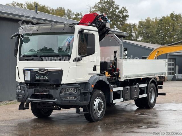 Grua montada em camião MAN TGM TG3 18.320 4x4 HMF Ladekran Pritsche
