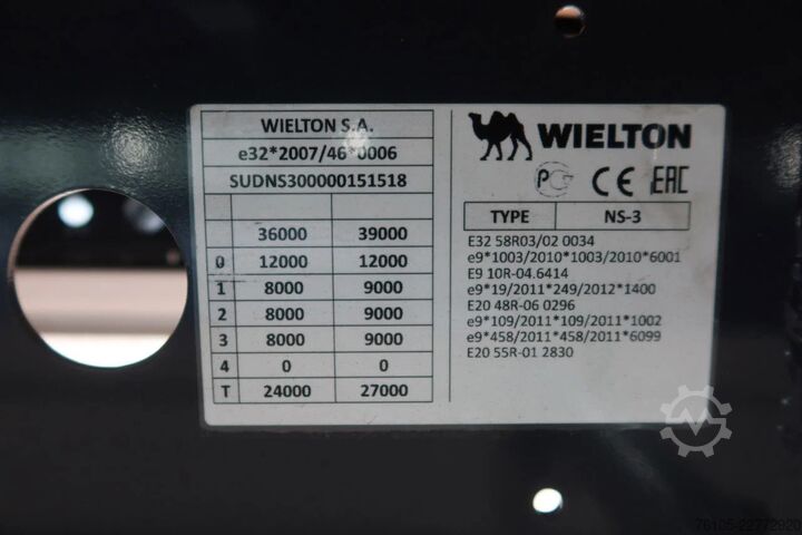  Wielton 3 Asser. Gesloten met Dhollandia klep 2500 kg L...