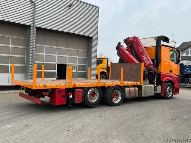 Flatbed truck MERCEDES-BENZ Actros neu 2558 L 6x2 Pritsche Kran Fassi 445 45