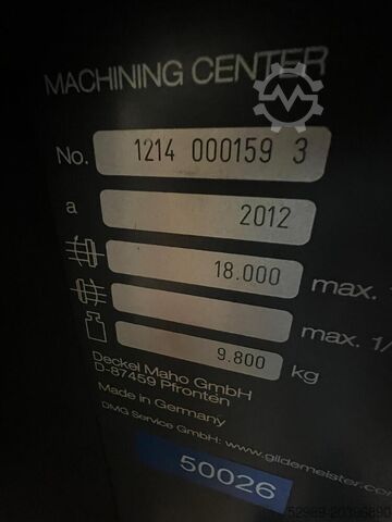 5-assig – Deckel Maho DMU 65 mB DECKEL MAHO DMU 65 monoBlock