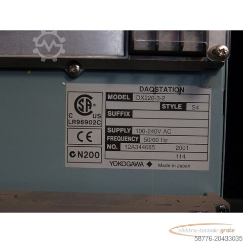 Component  Yokagawa  DX220-3-2  DAQSTATION , Style S4 SN:12A344685