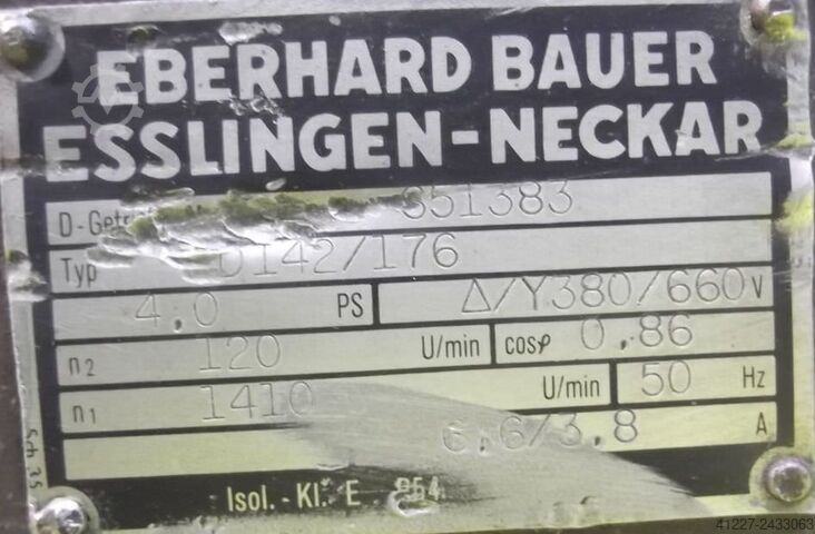 Motorreductor 3 kW 120 rpm Bauer D142/176