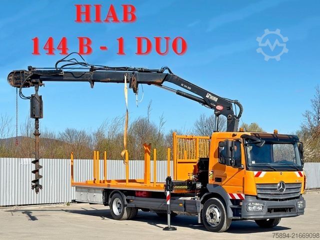 Truck mounted crane MERCEDES-BENZ ATEGO 1324 * HIAB 144 B - DUO + Bohrgerät * TOP