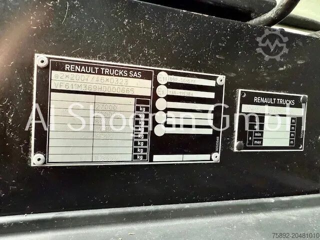 Dekzeil Renault T480 6x2/Standklima/Eu6/Komplettzug