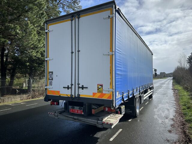 Flatbed truck with tarp DAF LF 290 EURO 6 TAULINER