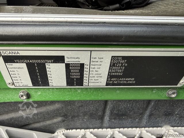 Standaard trekker Scania G480 6X4 Kran Effer 255 6S bis 20.5 Meter