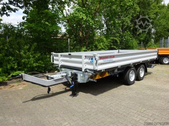 Tipper trailer Möslein TTD11 weiß  neuer Tandem 3- Seitenkipper Tieflader-- Neufahrzeug --