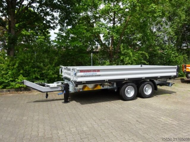 Tipper trailer Möslein TTD11 weiß  neuer Tandem 3- Seitenkipper Tieflader-- Neufahrzeug --