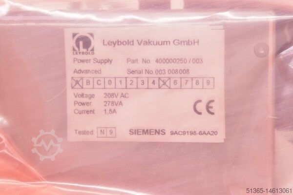 COOLVAC1500 + RGD7/25 Oerlikon Leybold Vacuum 844224V0002 + 400000250 + 400000801