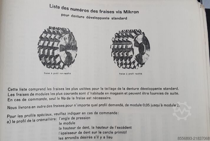 Máquina de perfilhar engrenagens Mikron 102.05